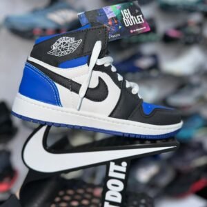 Air Jordan Cano Alto Preto Branco E Azul