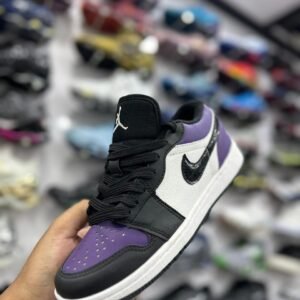 Tênis Air Jordan 1 Low Preto Branco E Roxo