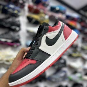 Tênis Air Jordan 1 Low Preto Branco E Vermelho